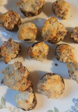A picture of VashBake Stuffed Mushrooms.
