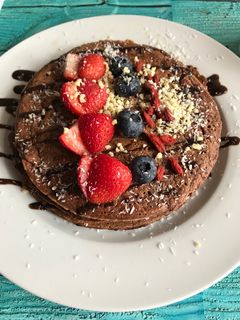 Una foto de Pancakes de avena y chocolate