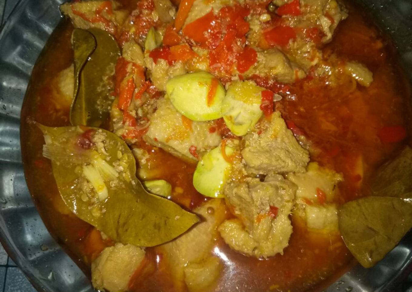 Bebek pete kuah pedas manis