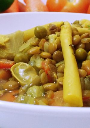 Una foto de Lentejas veganas con especias