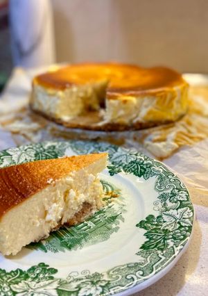 Foto principal de Tarta de queso al horno con galleta