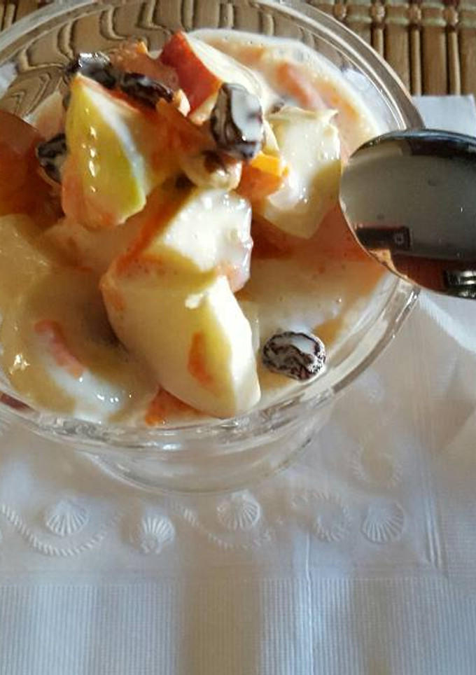 Una foto de Postre de manzanas con crema