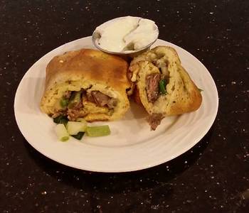 Ultimate Serving Recipe Steak and Cheese Rolled Baked Omlet Yummy