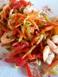 Camarones con vegetales salteados al wok. #paraprincipiantes