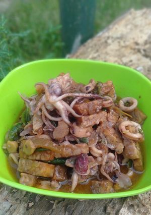 Foto resep Oseng Cumi Tempe Cabai Hijau