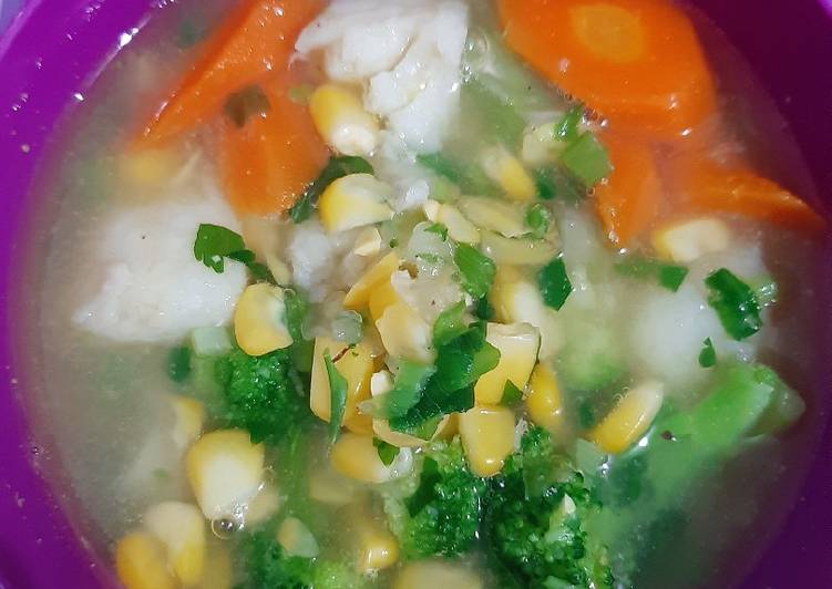 Soup jagung tahu ikan dori