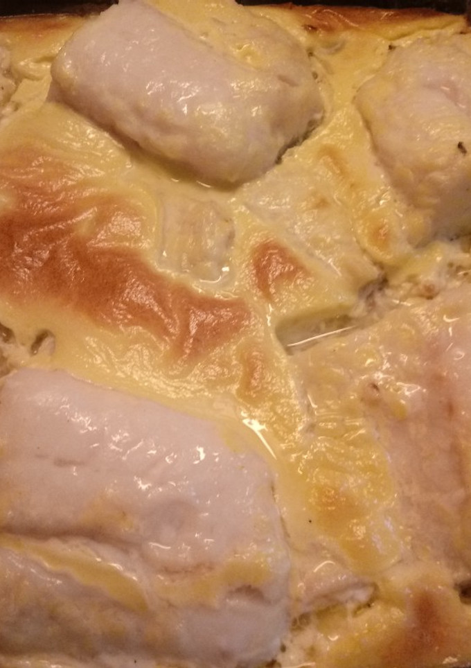 Una foto de Bacalao al horno con mayonesa de cúrcuma#mirecetario