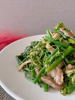 龍鬚菜炒肉絲 的食譜成品照片