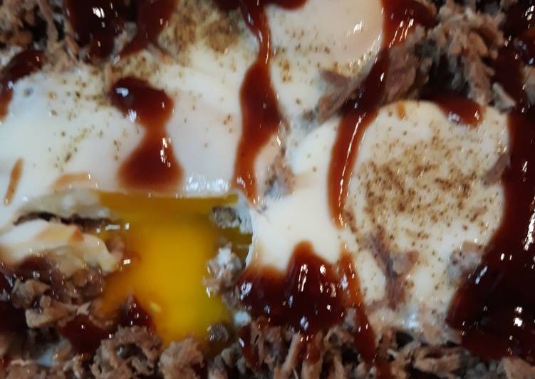 Recipe of Super Quick Homemade Peppered Pulled Pork and Eggs