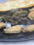 Alitas con pimientos de Padrón al grill doble