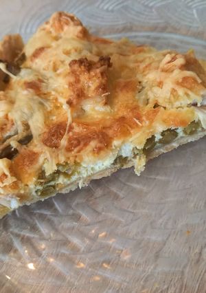 Une photo de Quiche haricots verts poulet pané