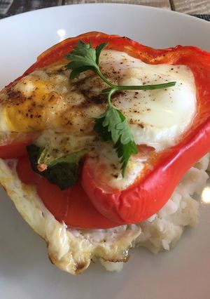 Una foto de Huevos con pimiento