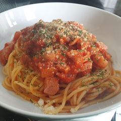 Tomato Pancetta pasta A picture of Tomato Pancetta pasta.