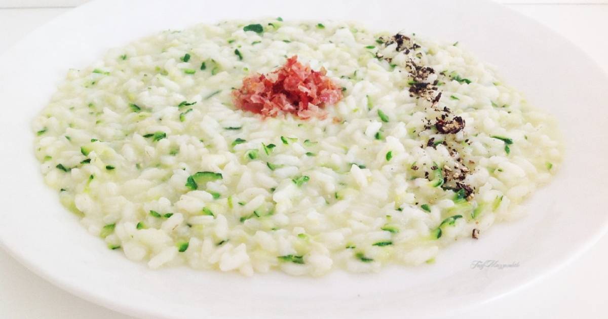 Ricetta Risotto con crema di zucchine e speck croccante di Tony Mazzanobile Cookpad