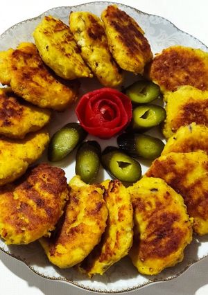 عکسی از دستور کتلت مرغ و نخود