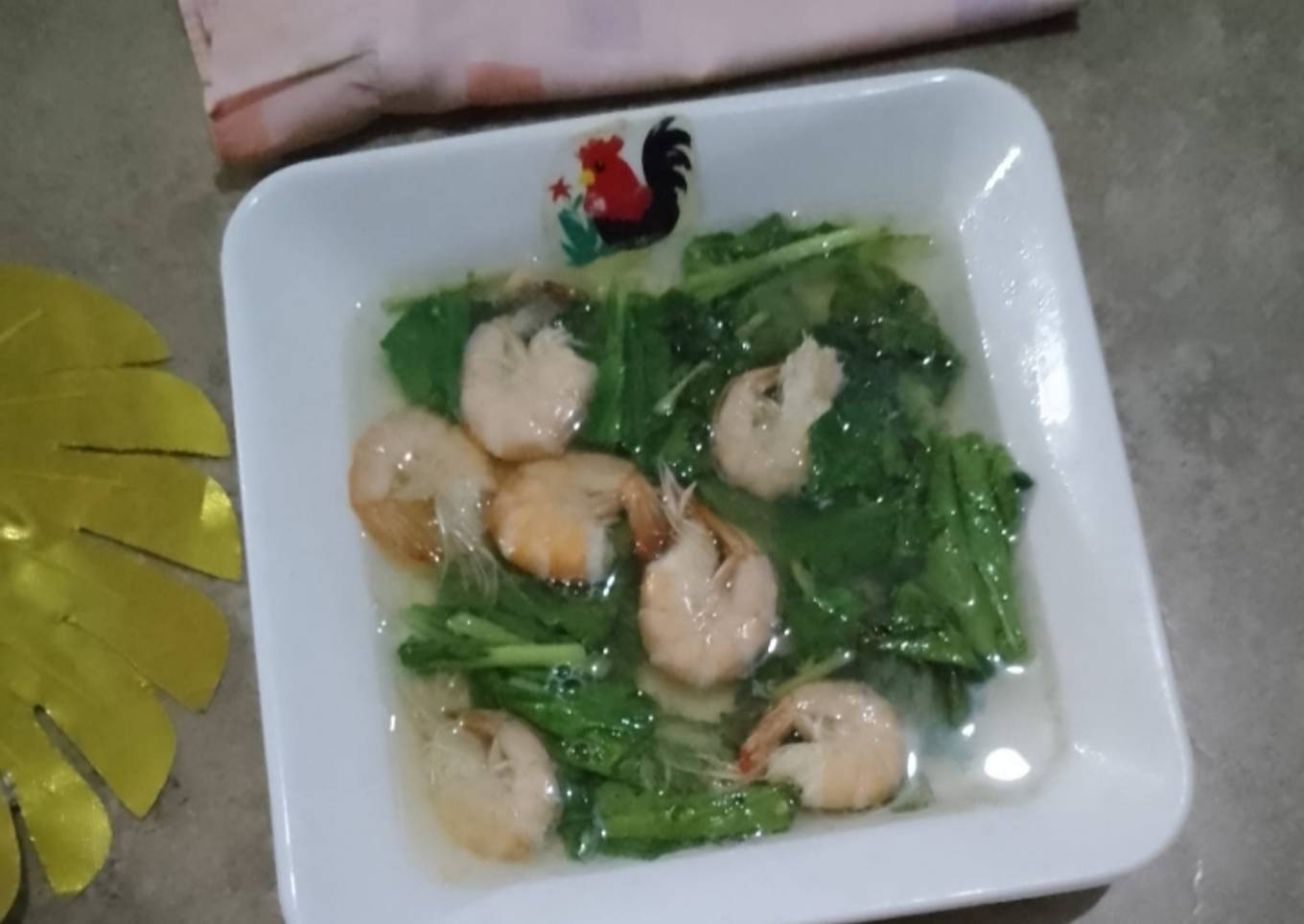Sayur bening udang dan sawi