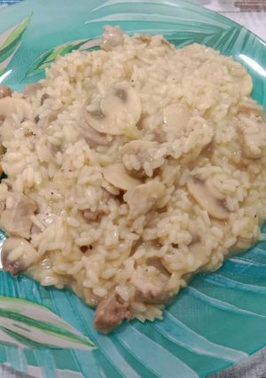 Una foto de Risotto de secreto y champiñones