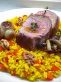 Filetto di maiale con riso allo zafferano