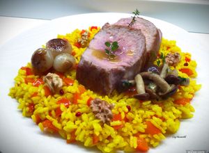 Foto di Filetto di maiale con riso allo zafferano