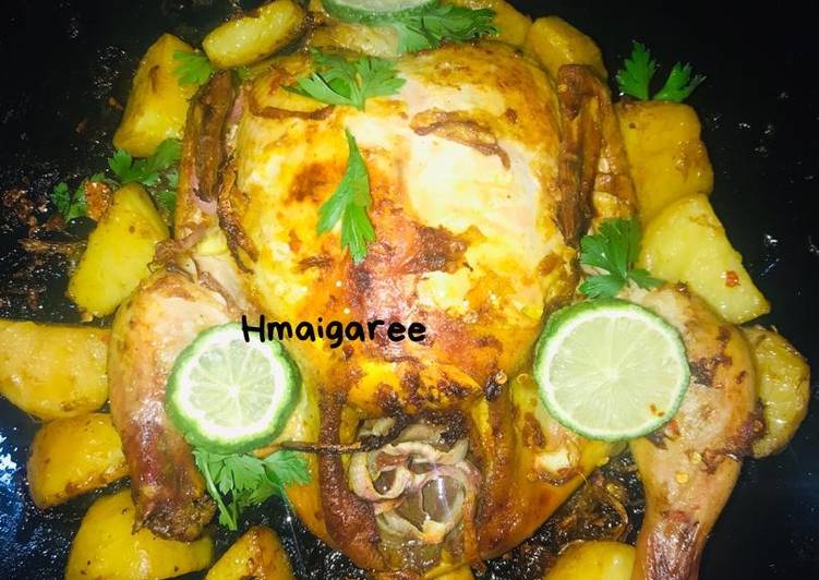 Simple Grilled whole chicken