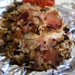 2 egg white ham & mushroom omelette A picture of 2 egg white ham & mushroom omelette.