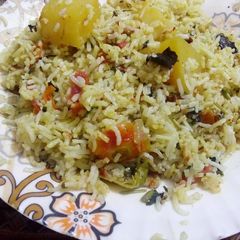 A picture of Aloo ki Biryani.