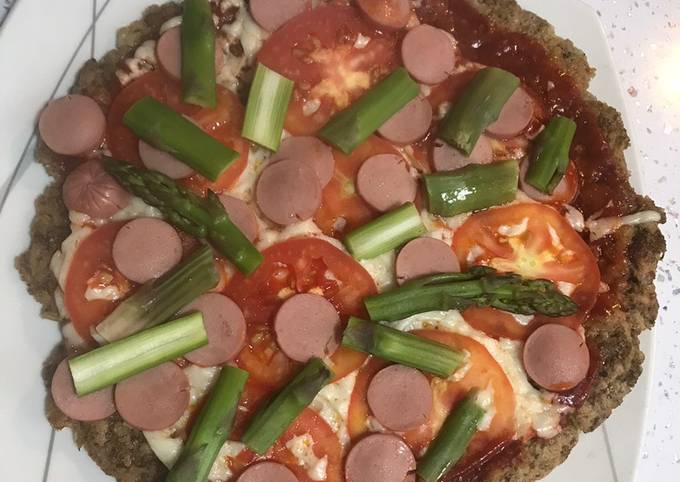 Foto principal de Pizza con masa de brócoli 🥦 (sin horno, en sartén)
