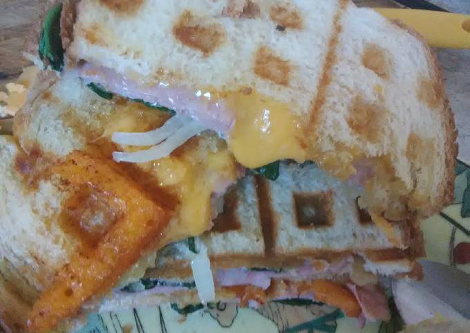 panini in waffle iron