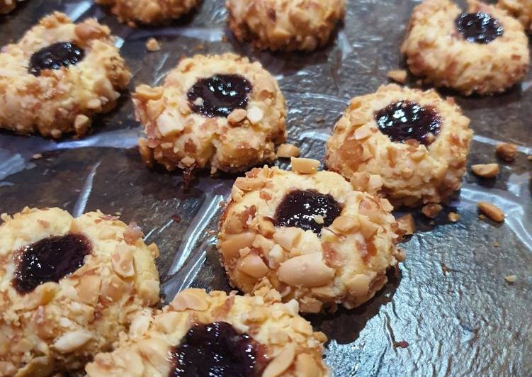 Resep Terbaik Blueberry peanut thumbprint Enak Sederhana