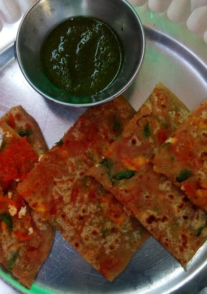 A picture of Veg Paneer Paratha.