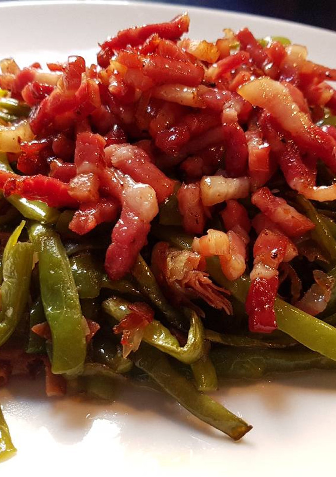 Una foto de Judías salteadas con jamón, Bacon y miel