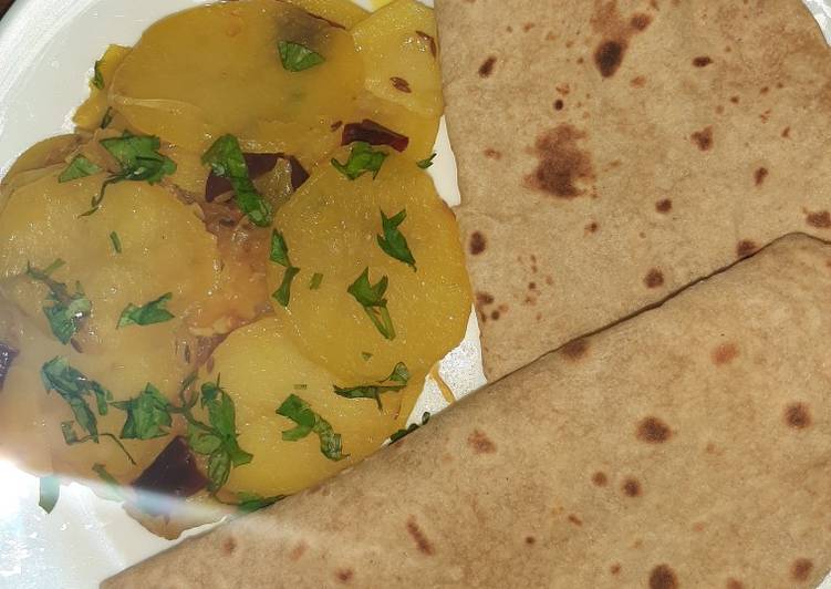 Recipe: Appetizing Quick potato veggie with chapati š(katli with roti) #mycookbook Recipe: Appetizing Quick potato veggie with chapati š(katli with roti) #mycookbook