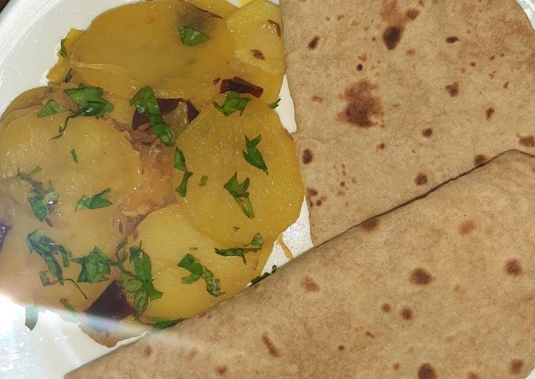 Recipe: Appetizing Quick potato veggie with chapati π(katli with roti) #mycookbook Recipe: Appetizing Quick potato veggie with chapati π(katli with roti) #mycookbook