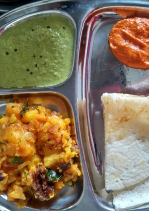 A picture of Red Chutney for Mysore Masala Dosa.