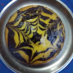 A picture of Pineapple chocolate marble/zebra cake.