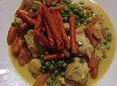 Una foto de pollo curry