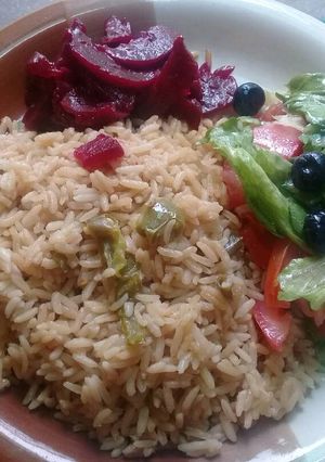 A picture of Green pepper rice.