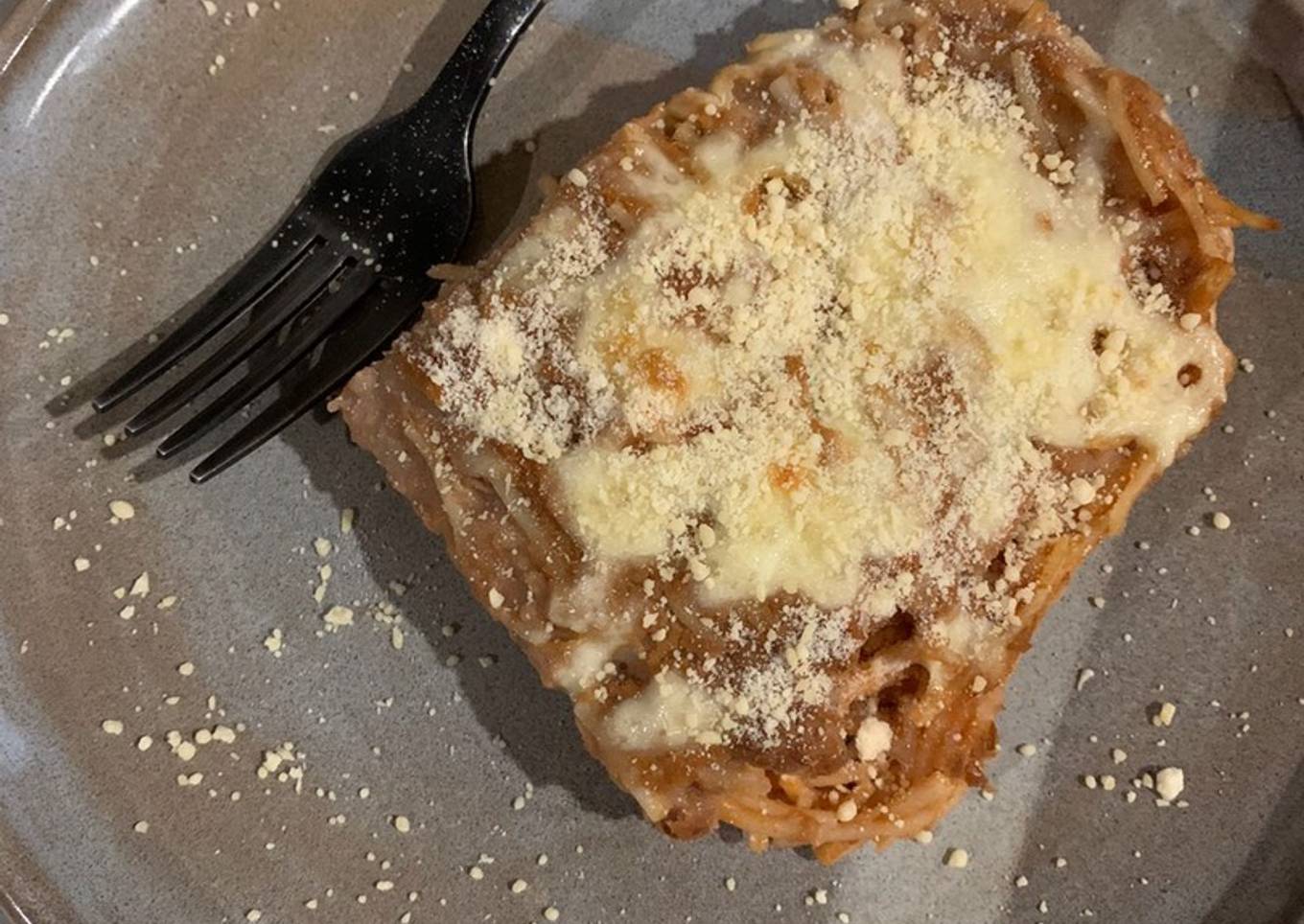 Fideos con frijoles y queso gratinado (horno eléctrico)