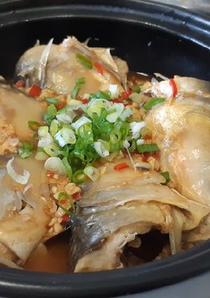 辣豆瓣燒虱目魚頭 的食譜成品照片