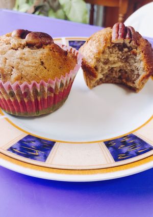 Φωτογραφία της συνταγής Muffins με πέκανς, κανέλα και μπανάνα