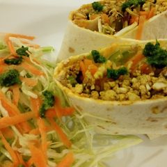 A picture of Mashed Egg masala wrap.