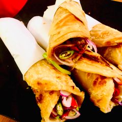A picture of Chicken kathi roll.
