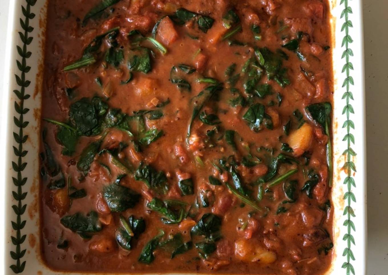 Spinach, Tomato & Potato Curry
