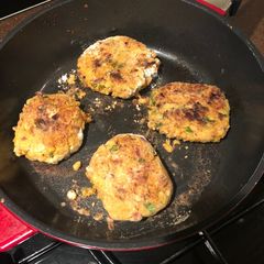 A picture of Chickpea burgers.