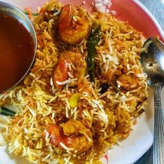 A picture of Prawn Biryani.