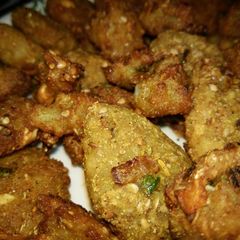 Poha and Sweet potato Pakora's A picture of Poha and Sweet potato Pakora's.