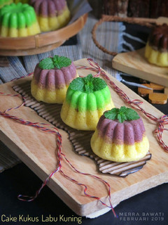 Foto resep Cake Kukus Labu Kuning Lapis Pandan, Talas, Coklat