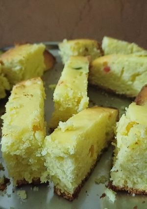 A picture of White butter orange cake.