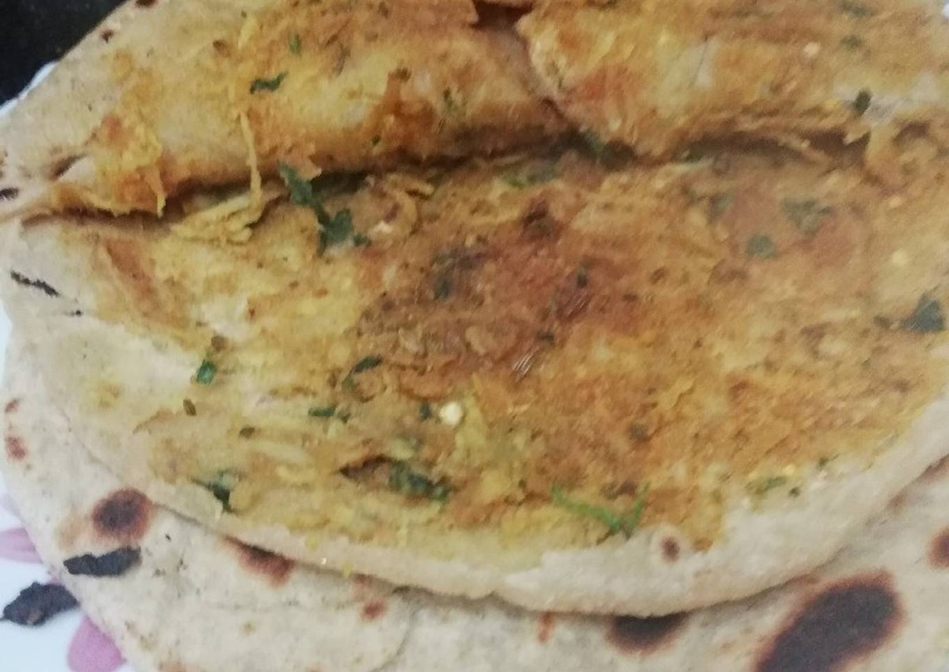 Radish Gram flour stuffed Paratha