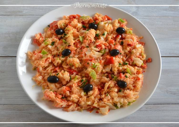 Esqueixada rápida de bacalao con Thermomix